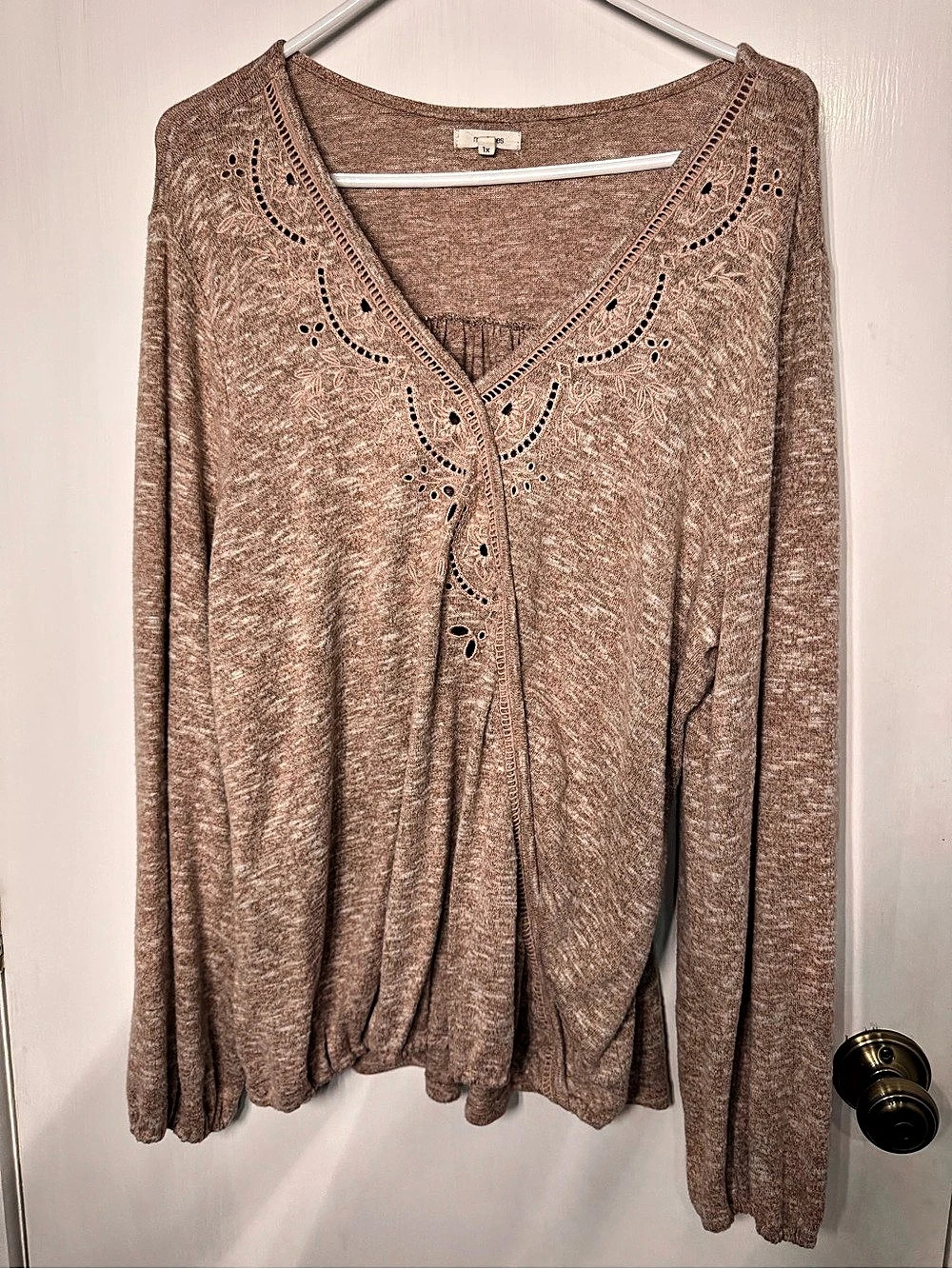 Maurice’s Long Sleeve Tunic in Brown size 1X Like New